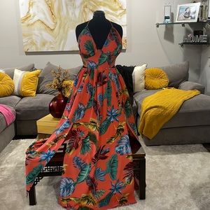 Fashion Nova Kenzie Halter Maxi Dress 1x